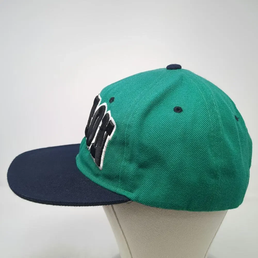 Premium Headwear Snapback Green Black White One Size Hat Boston B Logo Flat Bill